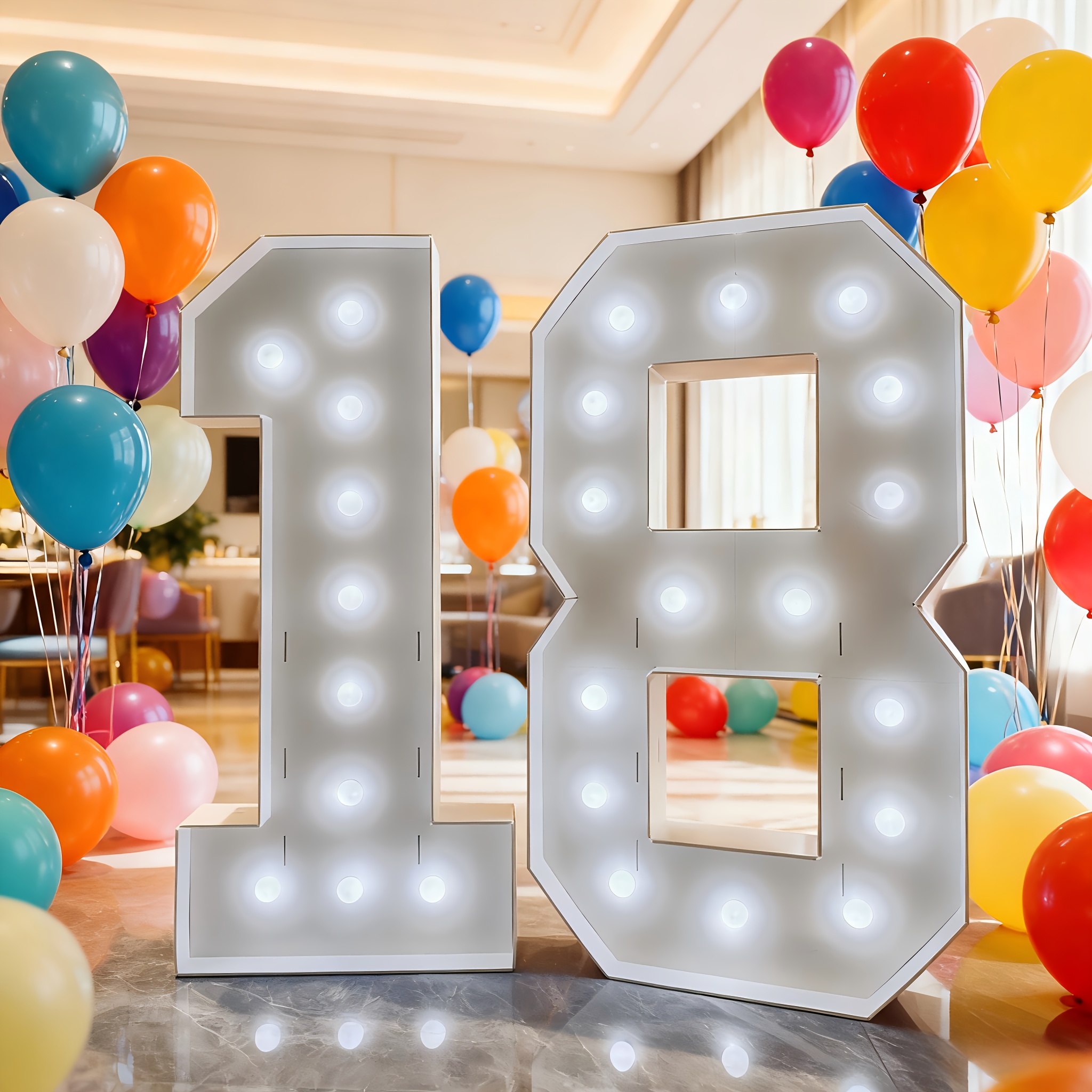 Event & Party Supply - 4-Foot Self-Illuminating LED Number Props (0–9)