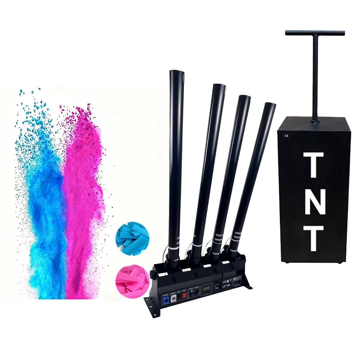 Confetti Cannon Tube - Electric Gender Reveal Smoke Blaster TNT
