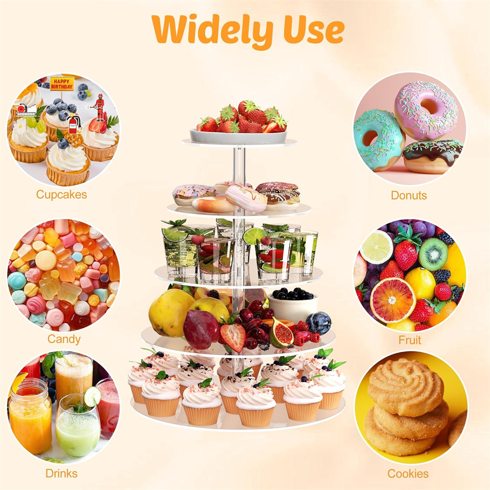 Cupcake Stand Tier - 1pack 3/4/5 Tier Acrylic Round Cupcake