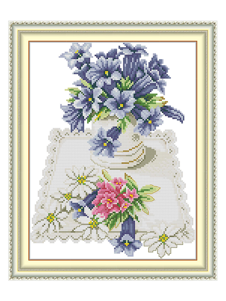 Blue Flowers On Lace Napkins P - Napkin Folding Set ulasan dan harga