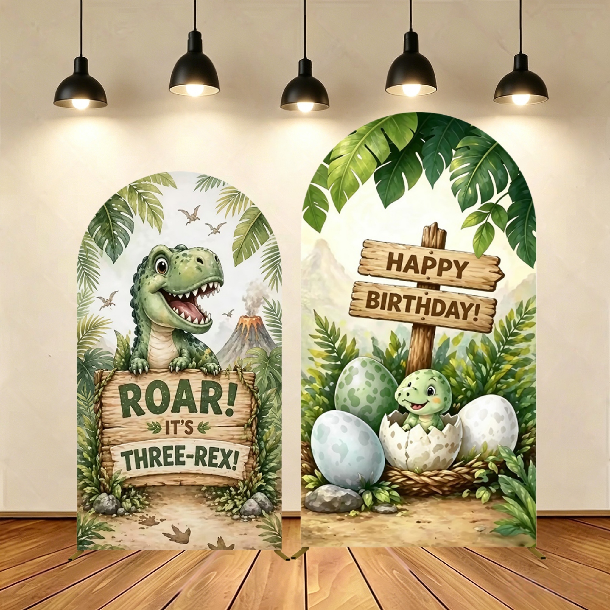 Yeele Dinosaur Themed Arch Cov - Dessert Table Backdrop ulasan dan harga