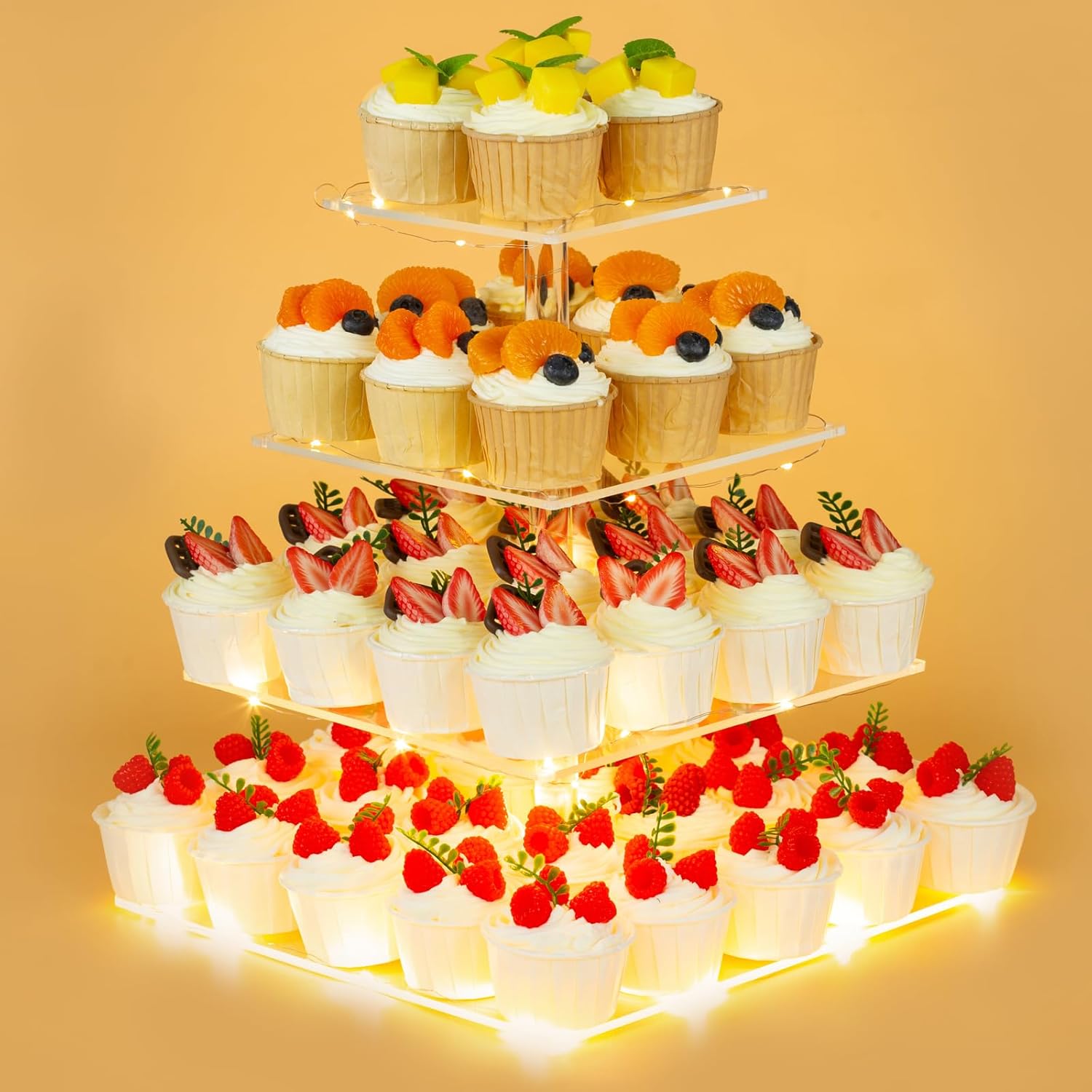 4 Tier Premium Acrylic Cupcake - Cupcake Stand Tier ulasan dan harga