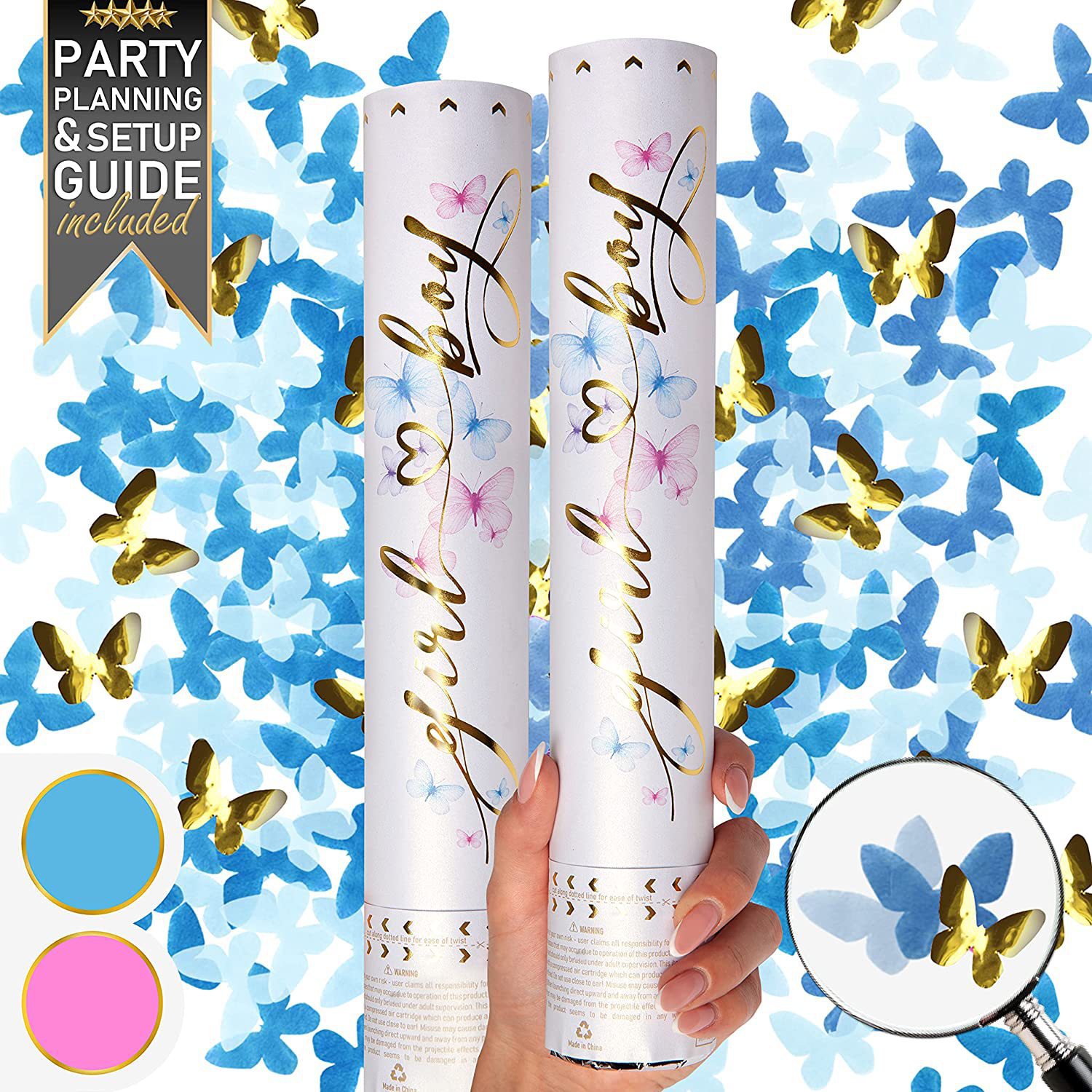 Gender reveal party confetti c - Confetti Cannon Tube ulasan dan harga