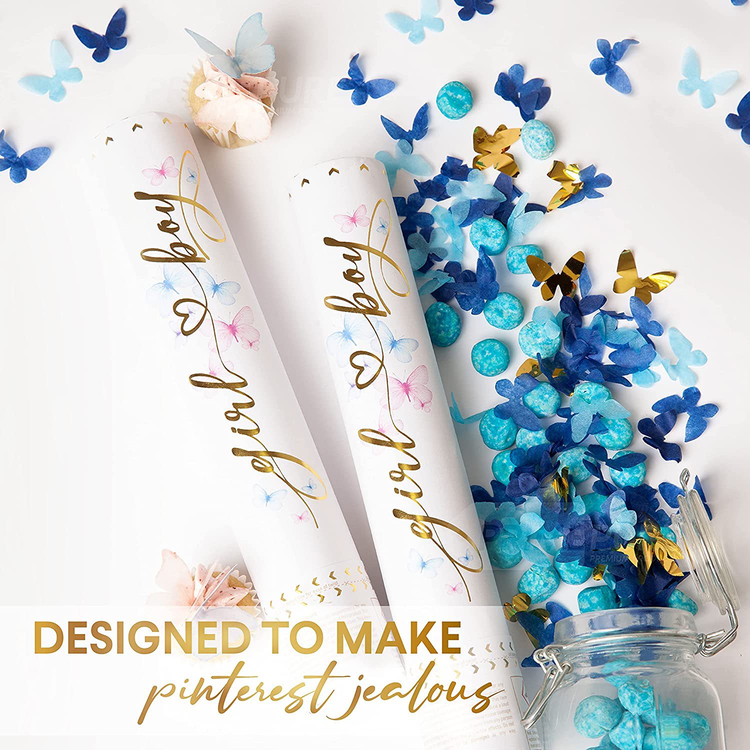 Gender reveal party confetti c - Confetti Cannon Tube ulasan dan harga