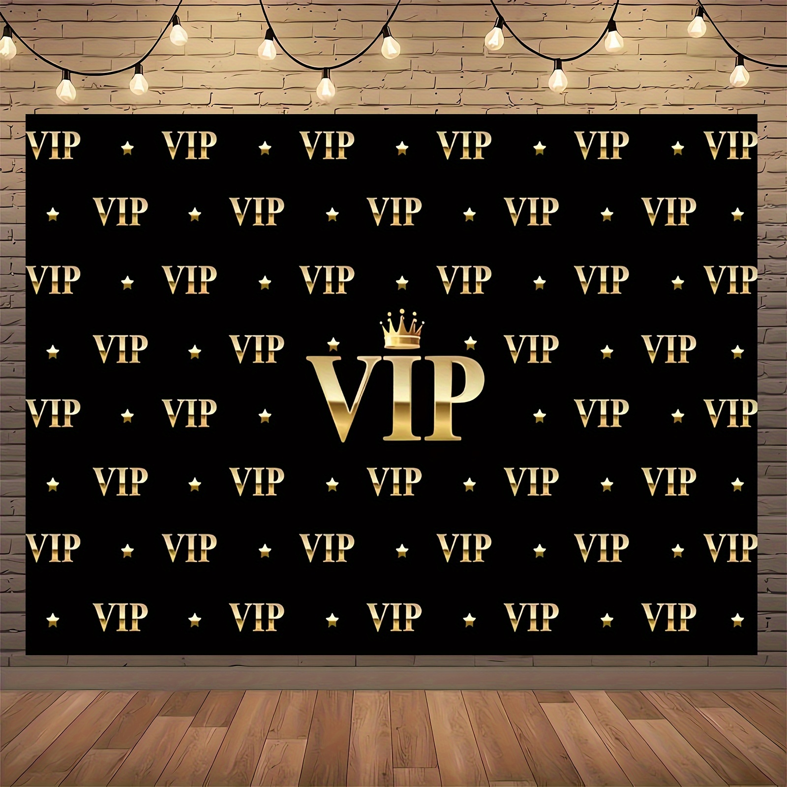 VIP Royal Crown Black Gold Tap - Party Banner Gold ulasan dan harga