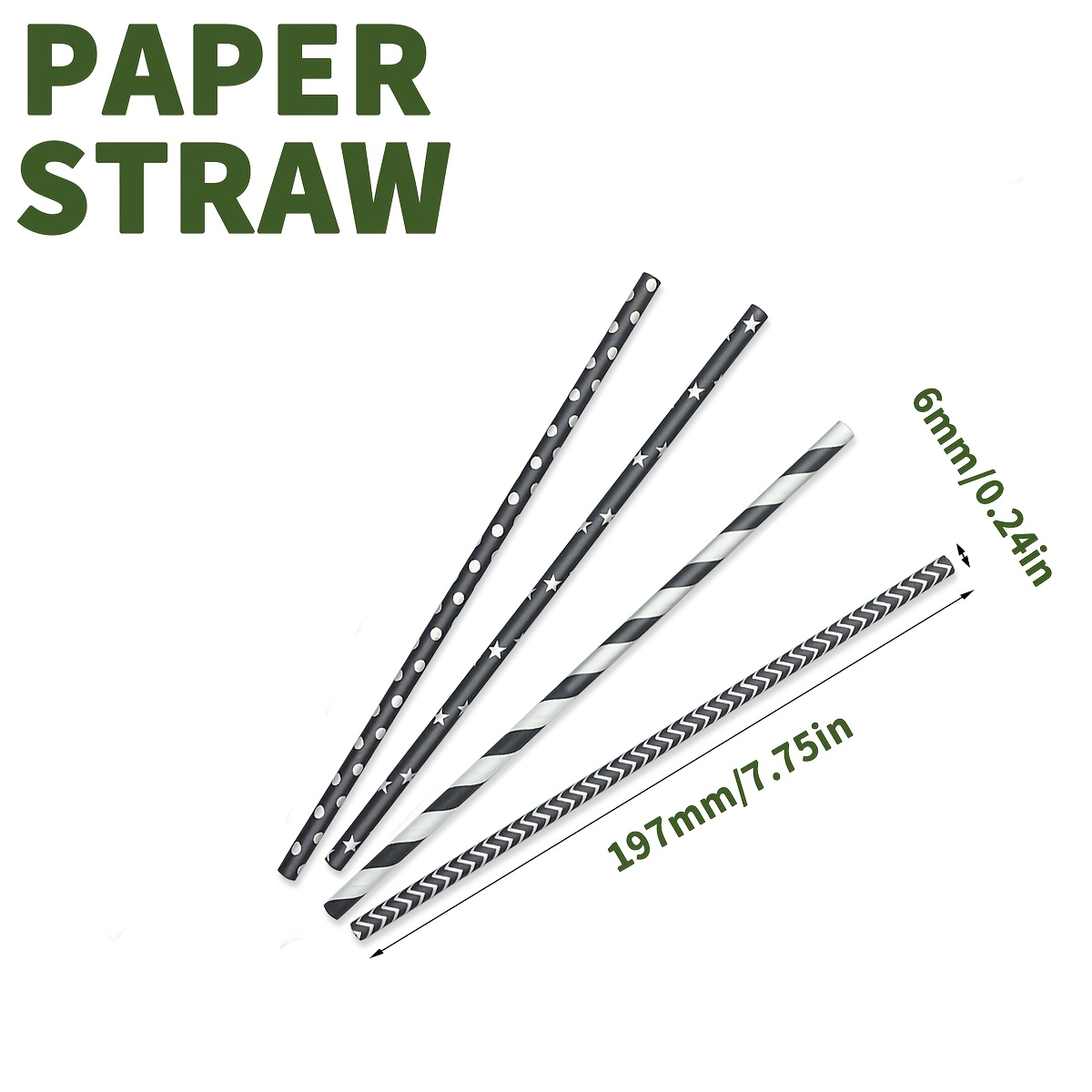 100pcs of disposable black mix - Paper Straw Color ulasan dan harga