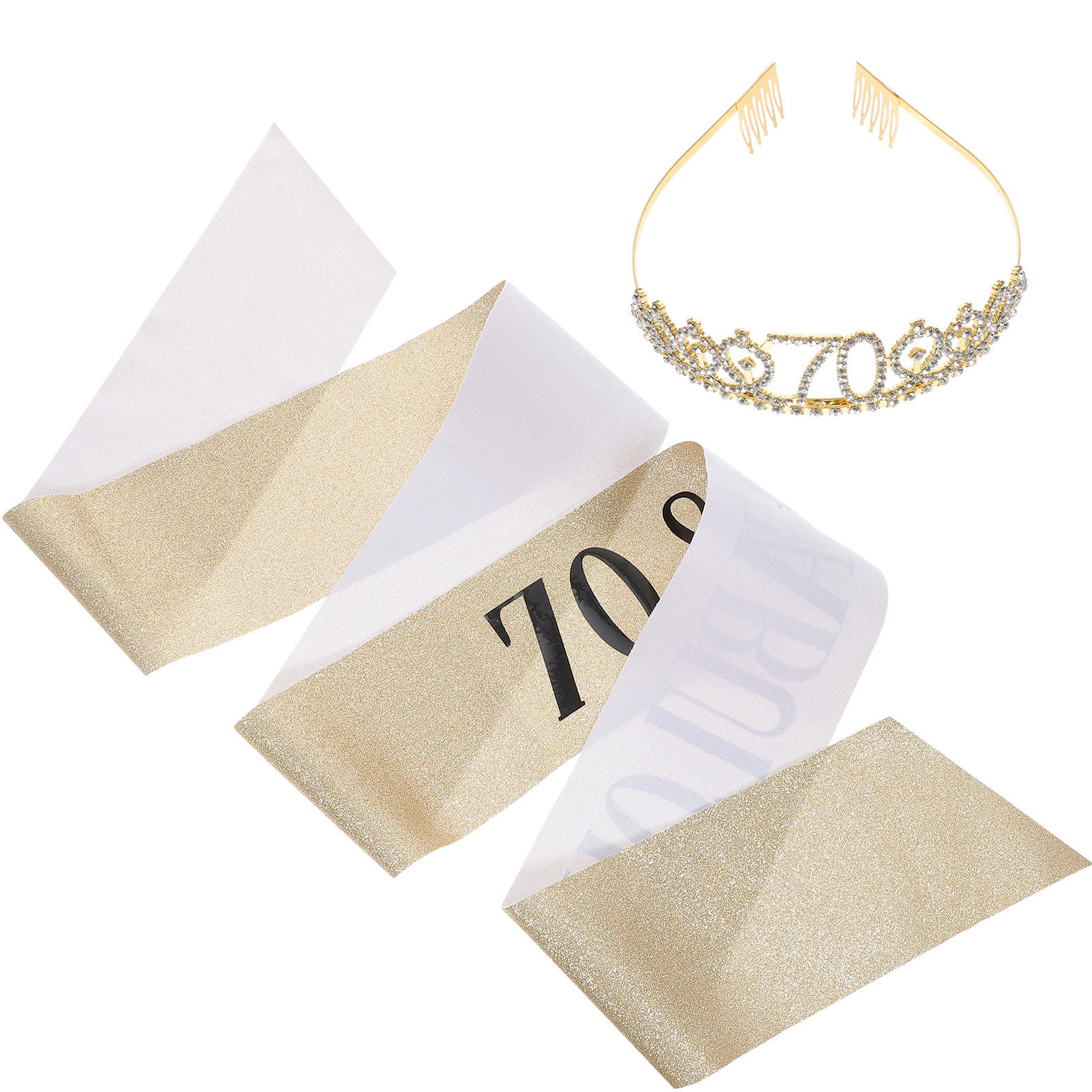 1Set Senior Birthday Tiara Sas - Birthday Sash Glitter ulasan dan harga