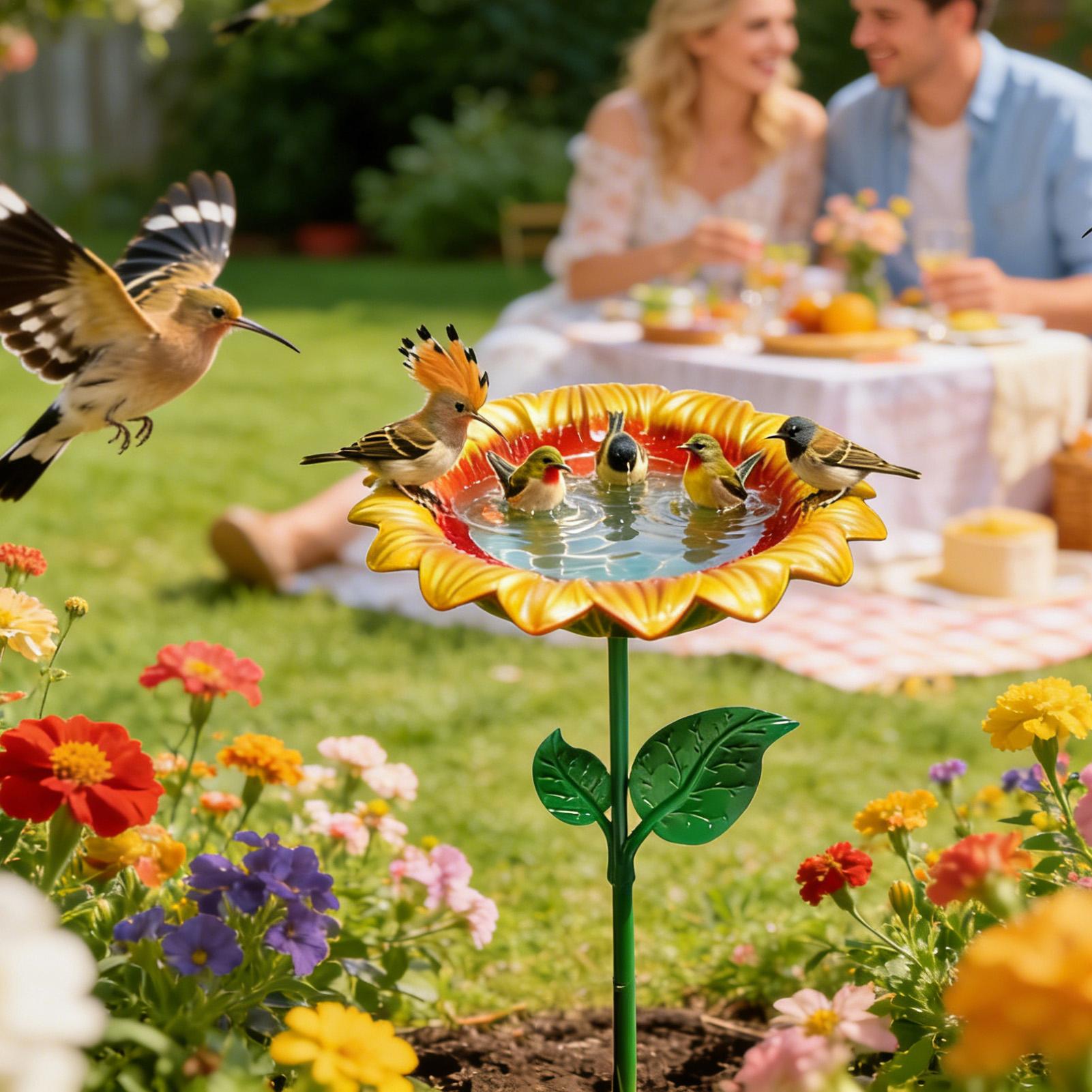Outdoor Bird Bath Metal Sunflo - Event Support ulasan dan harga