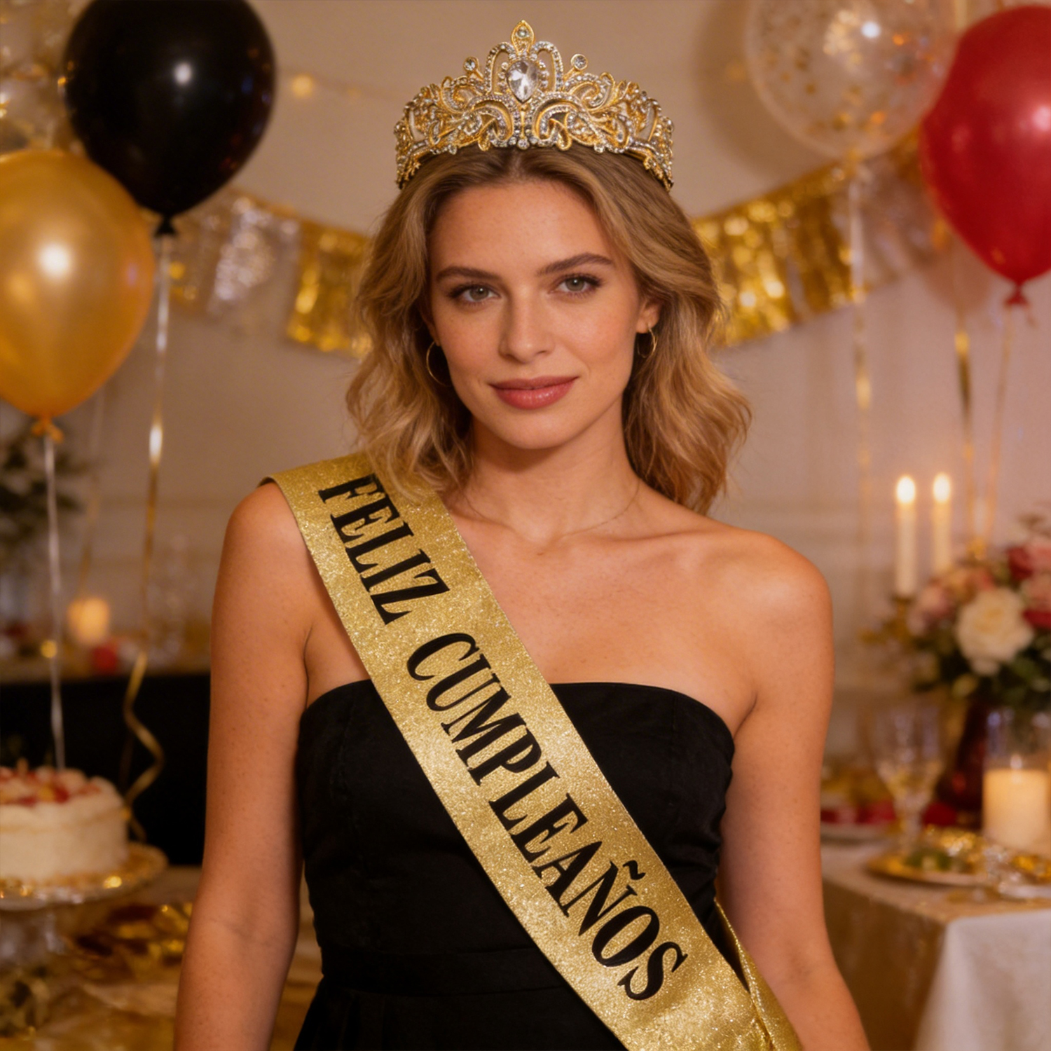 Gold Glitter Feliz Cumpleaños  - Birthday Sash Glitter ulasan dan harga