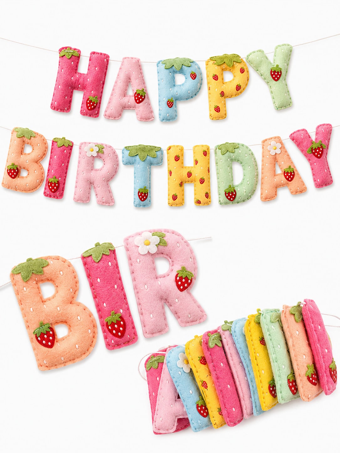 Strawberry Theme Happy Birthda - Dessert Table Backdrop ulasan dan harga