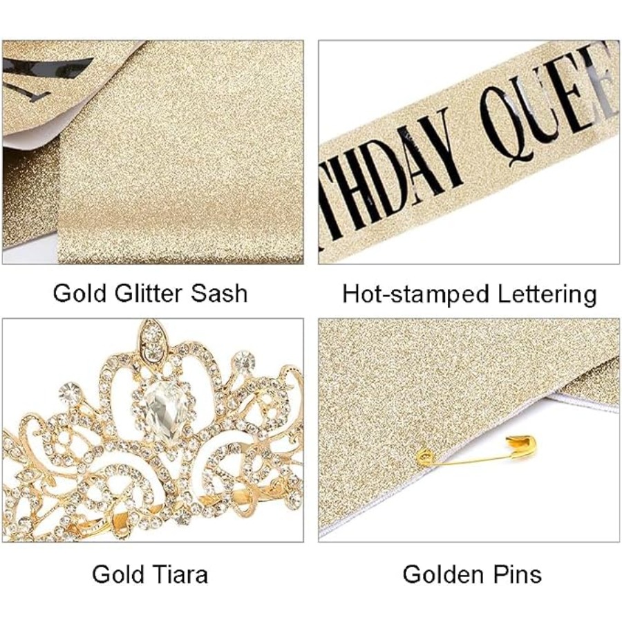 Birthday Queen Sash & Rhinesto - Birthday Sash Glitter ulasan dan harga