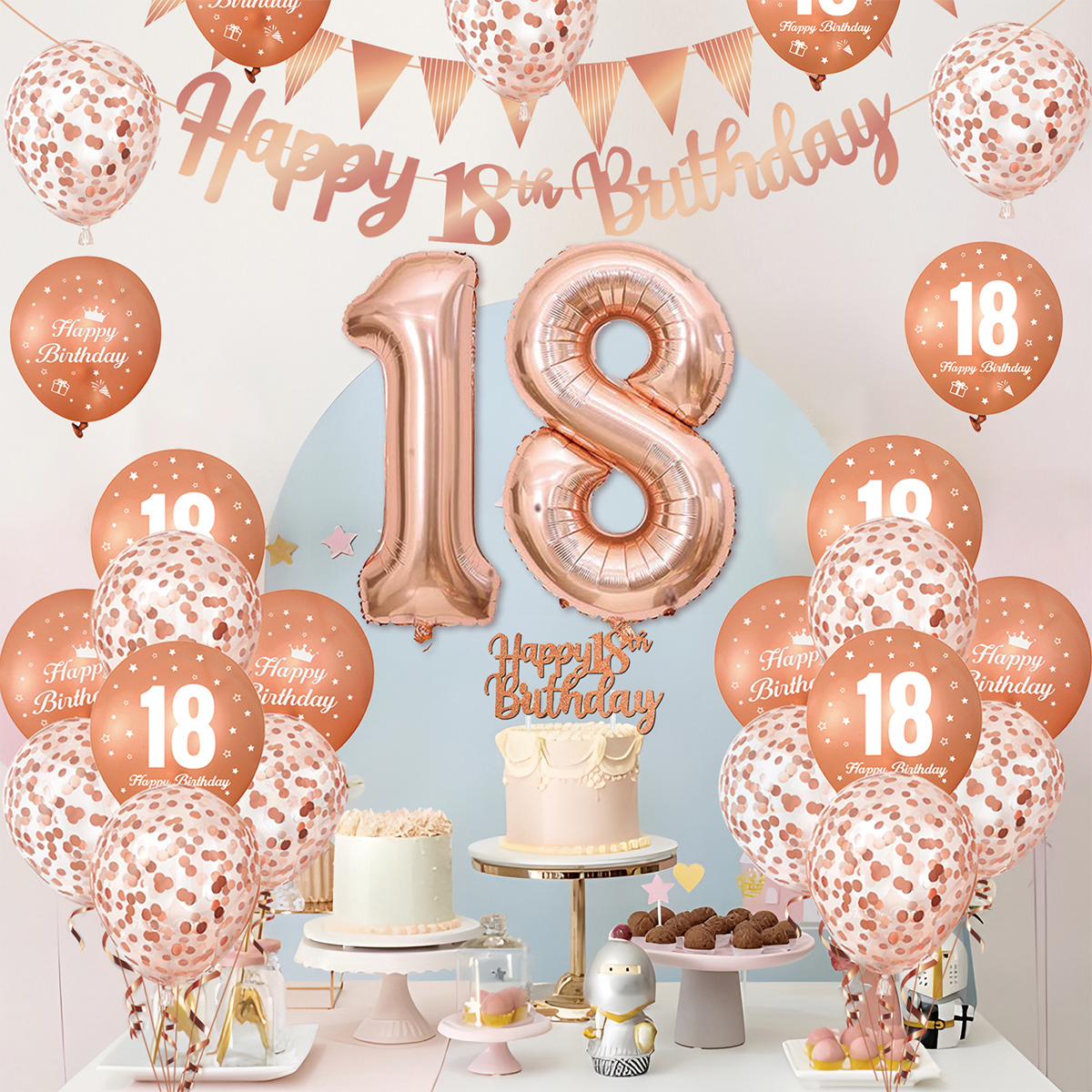 1Set Rose Gold Birthday Decora - Party Banner Gold ulasan dan harga