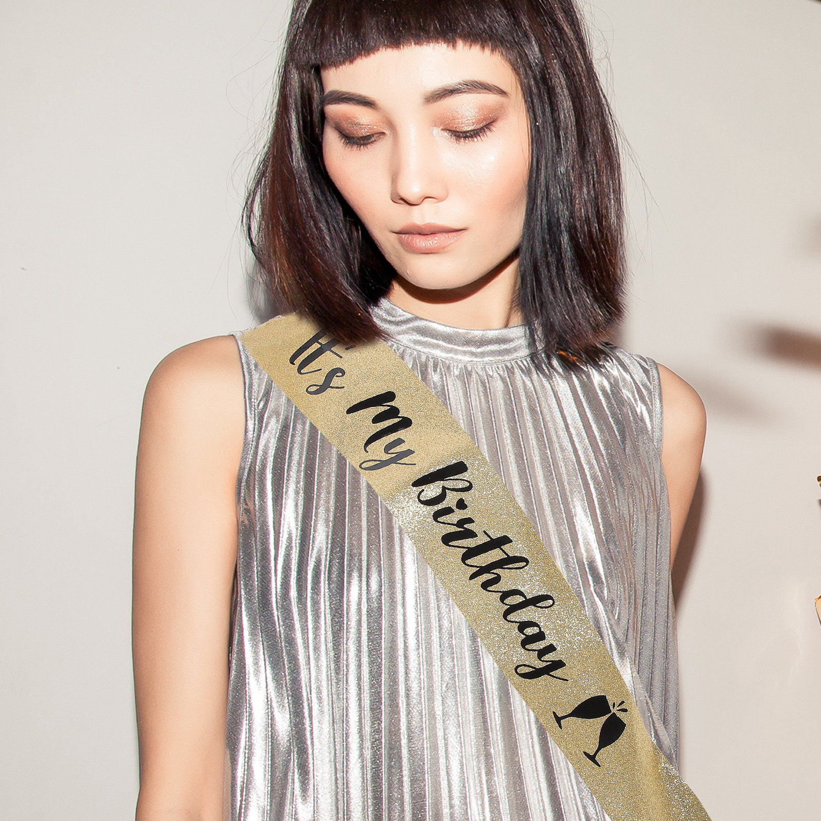 1Pcs Birthday Sash Shoulder Be - Birthday Sash Glitter ulasan dan harga