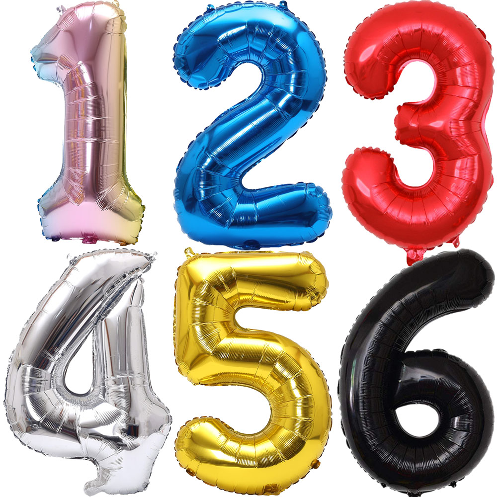 32inch Rainbow Gradient Number - Balloon Pump Hand ulasan dan harga