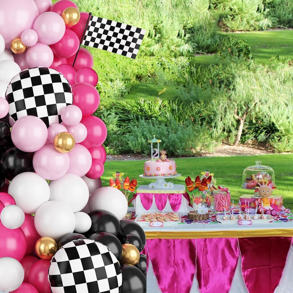 116Pcs Pink Race Car Balloon A - Balloon Arch Kit ulasan dan harga