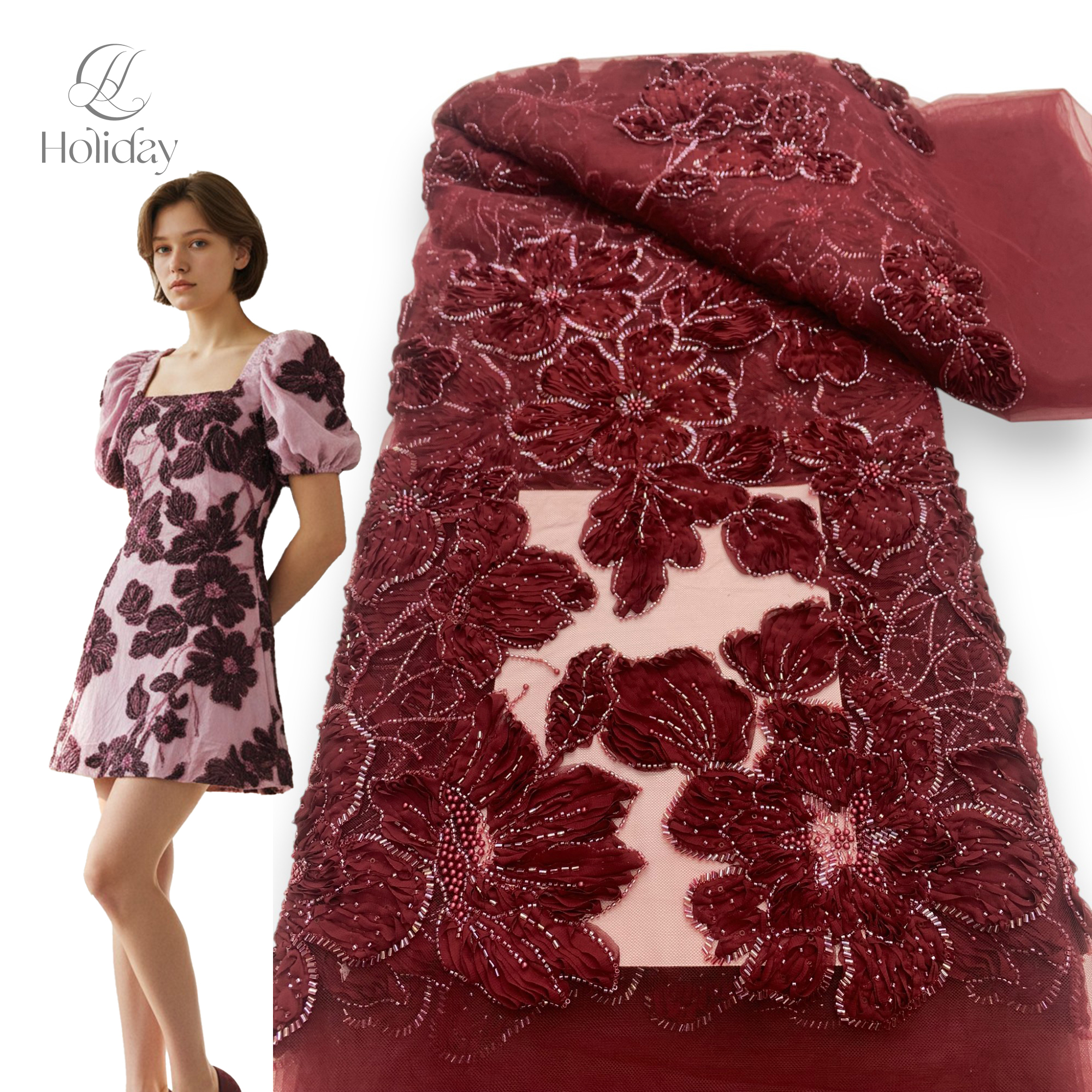 African Chiffon Tulle Lace Fab - Glitter Tablecloth ulasan dan harga