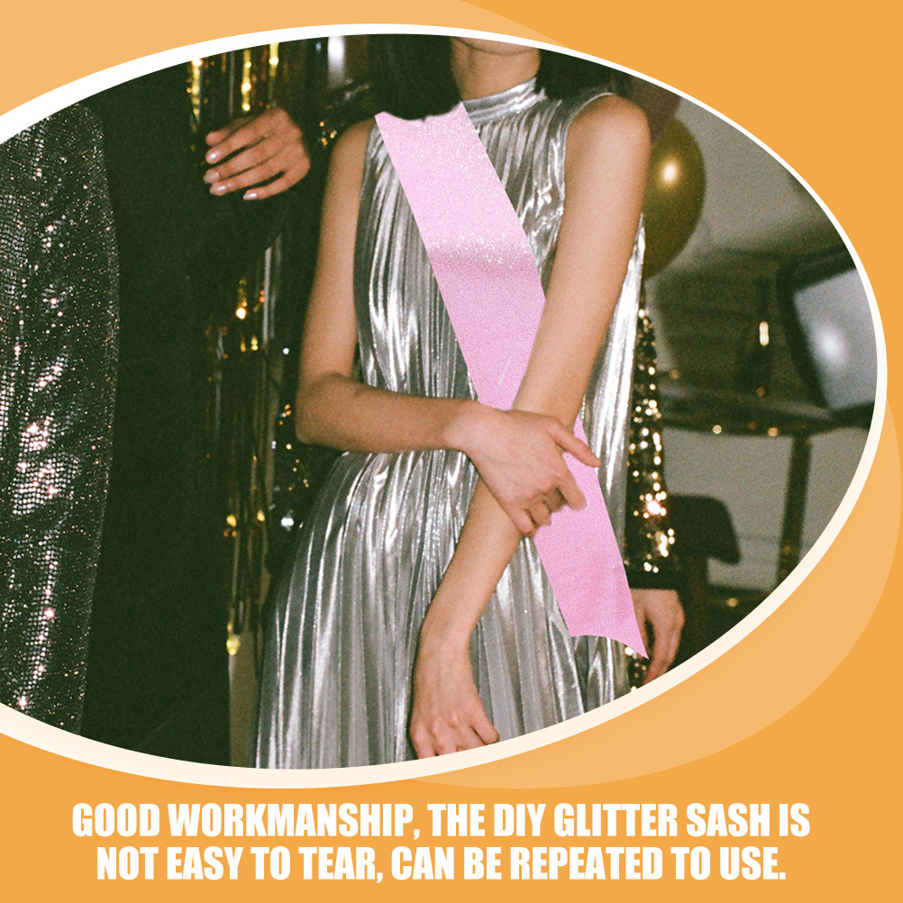 3Pcs Blank Glitter Shoulder Sa - Birthday Sash Glitter ulasan dan harga