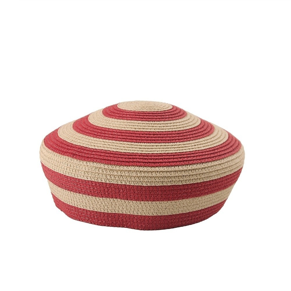 Brim Hat Striped Pattern Straw - Paper Straw Color ulasan dan harga