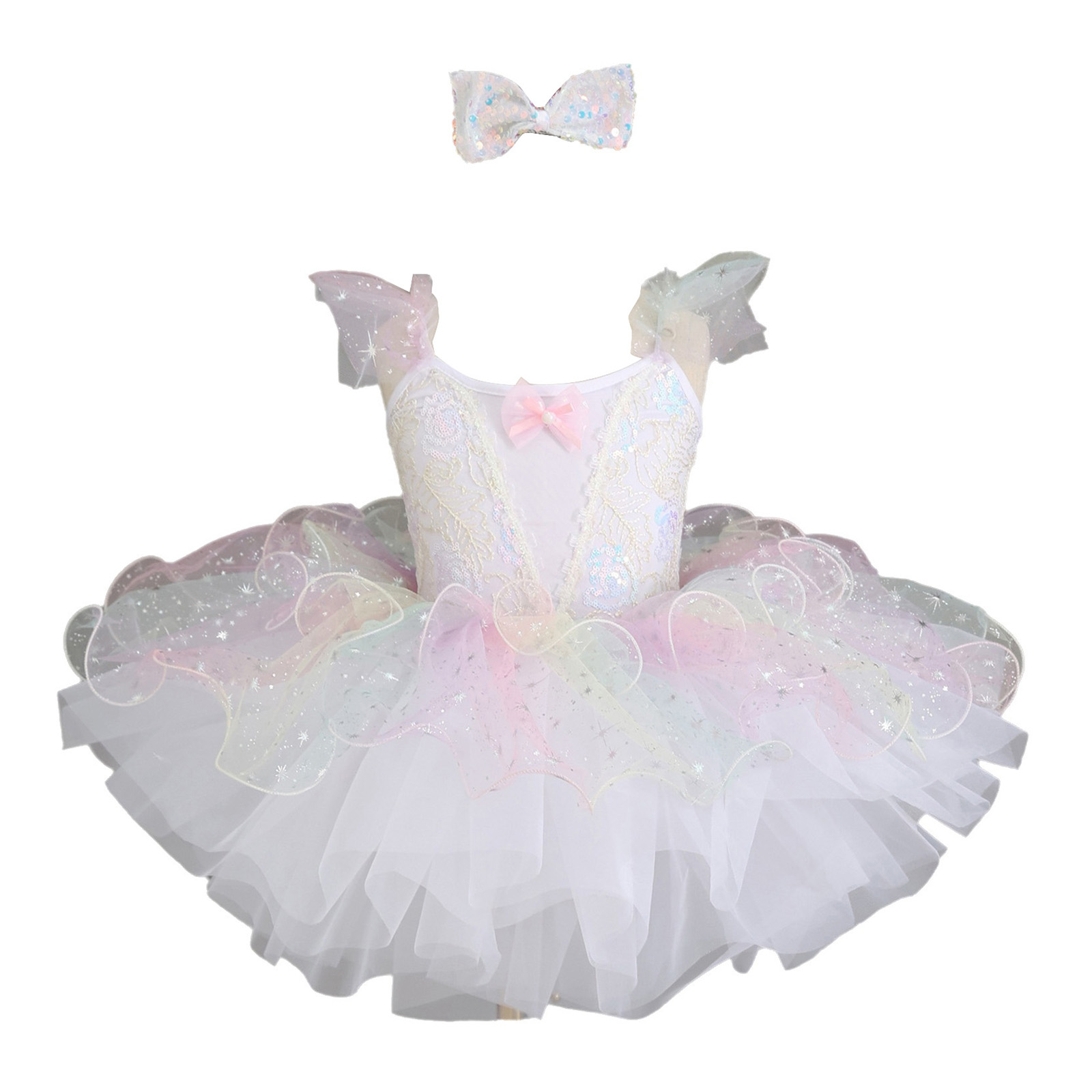 Kids Girls Ballet Dance Dress  - Glitter Tablecloth ulasan dan harga