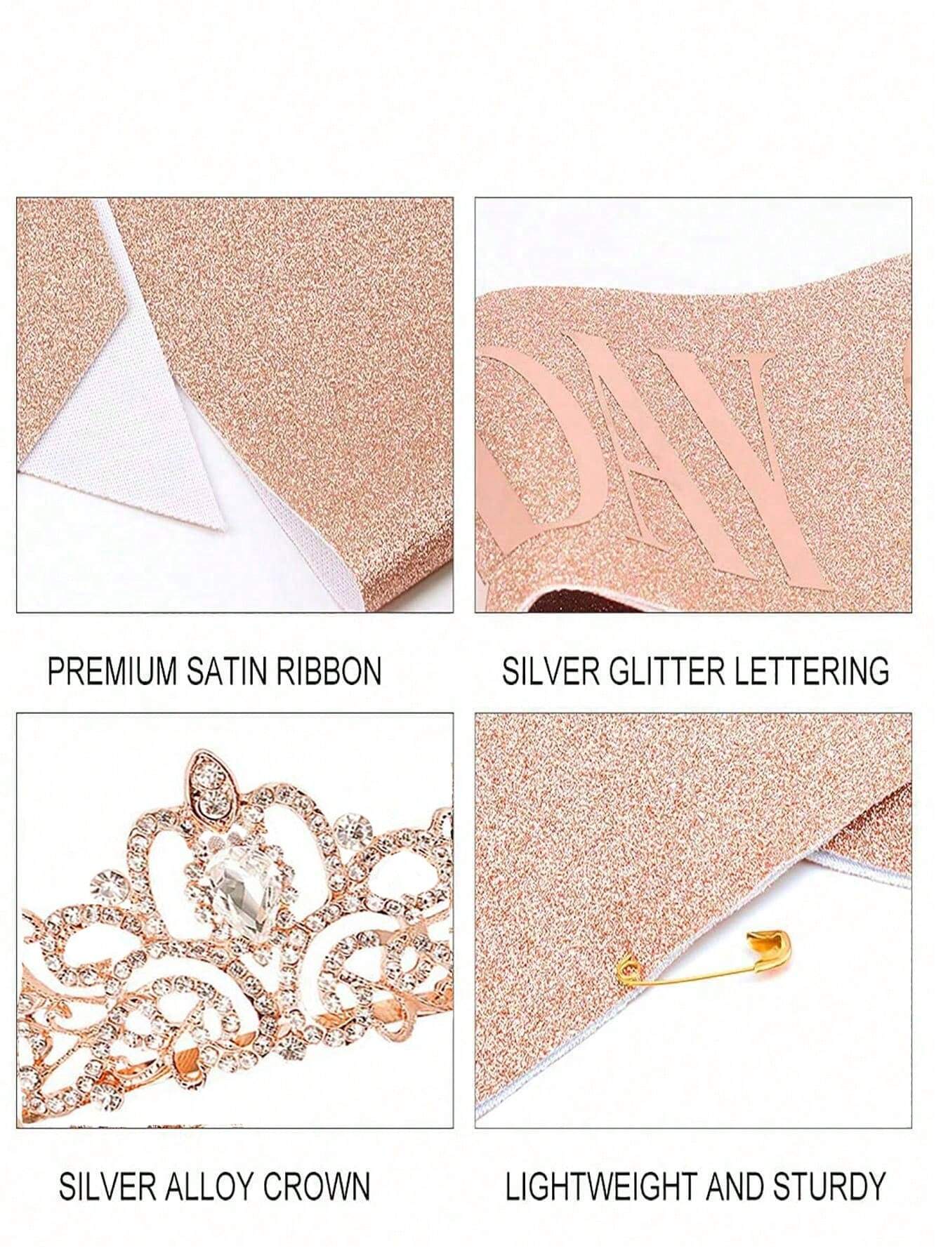 Bling Rhinestone Crystal Crown - Birthday Sash Glitter ulasan dan harga
