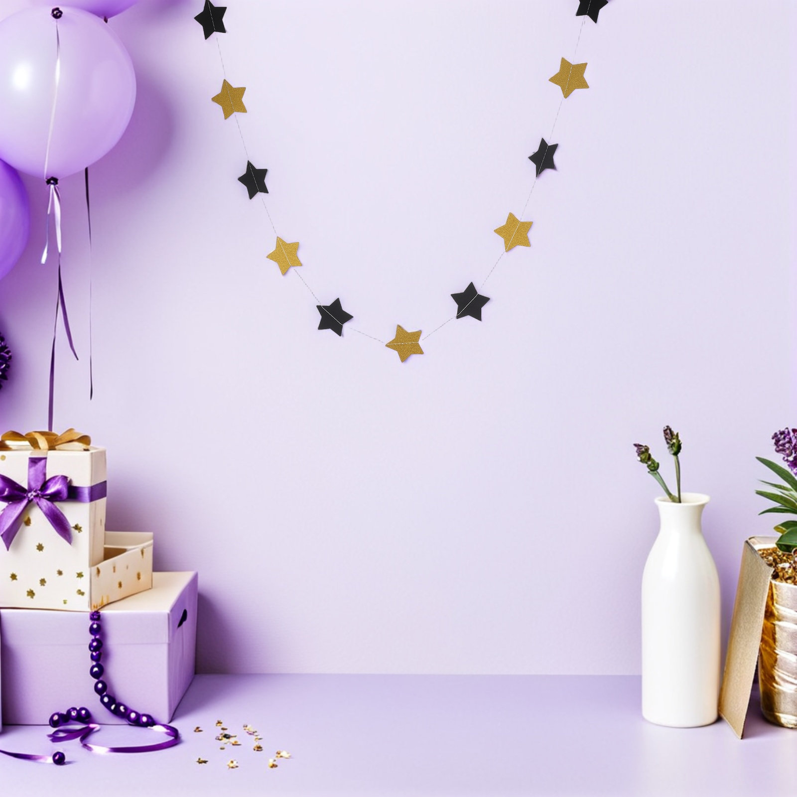 2Pcs Party Garland Gold Glitte - Party Banner Gold ulasan dan harga