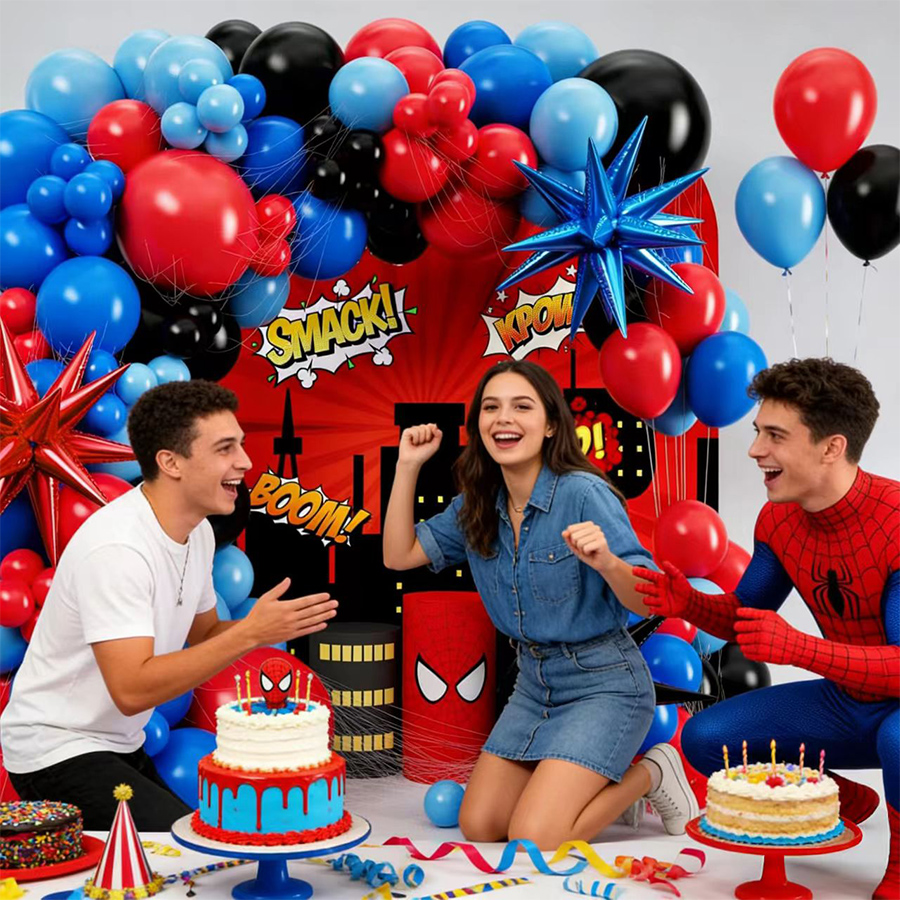 Black Red Blue Latex Balloons  - Balloon Arch Kit ulasan dan harga