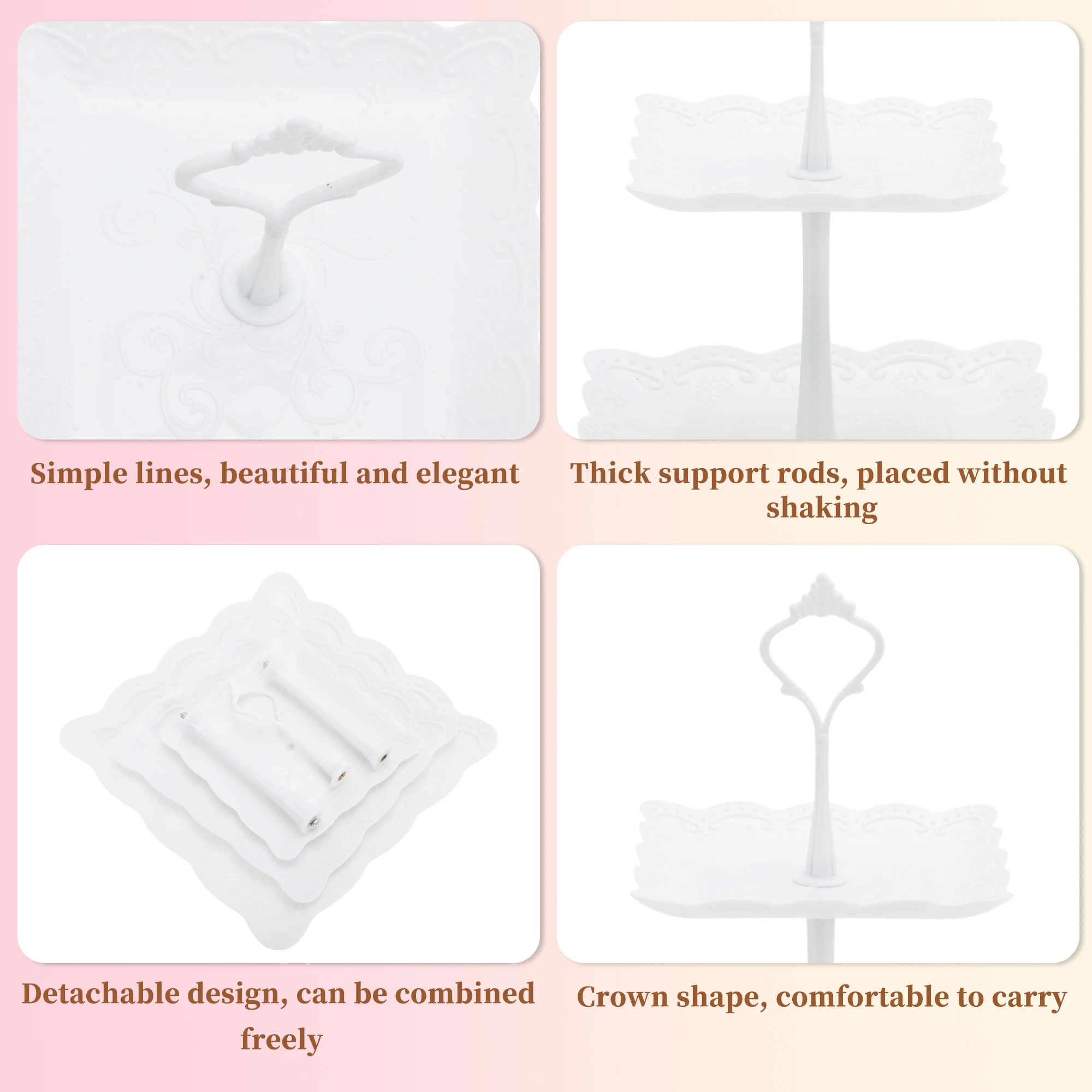 3 Tier Square Cupcake Stand wi - Cupcake Stand Tier ulasan dan harga