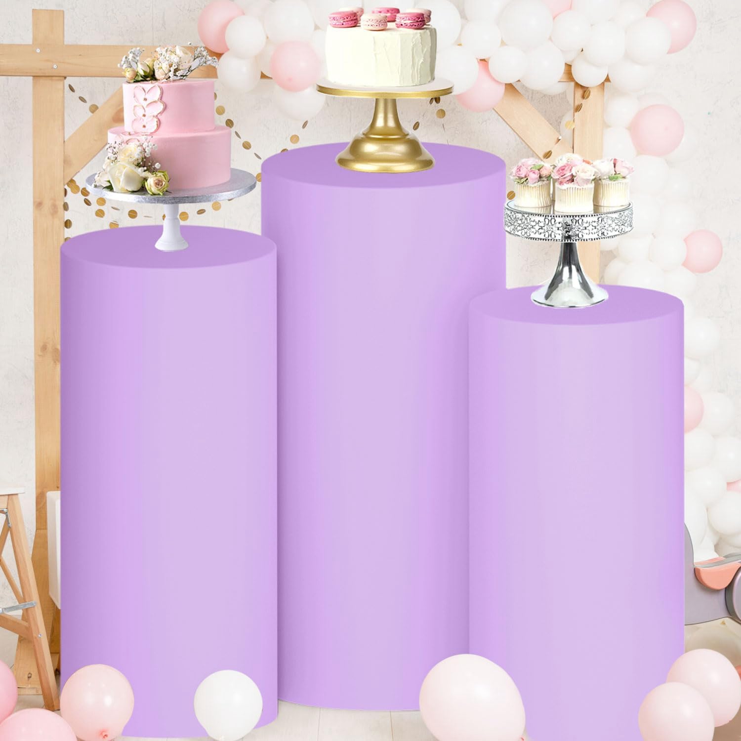 Yeele Purple Cylinder Stand Co - Dessert Table Backdrop ulasan dan harga