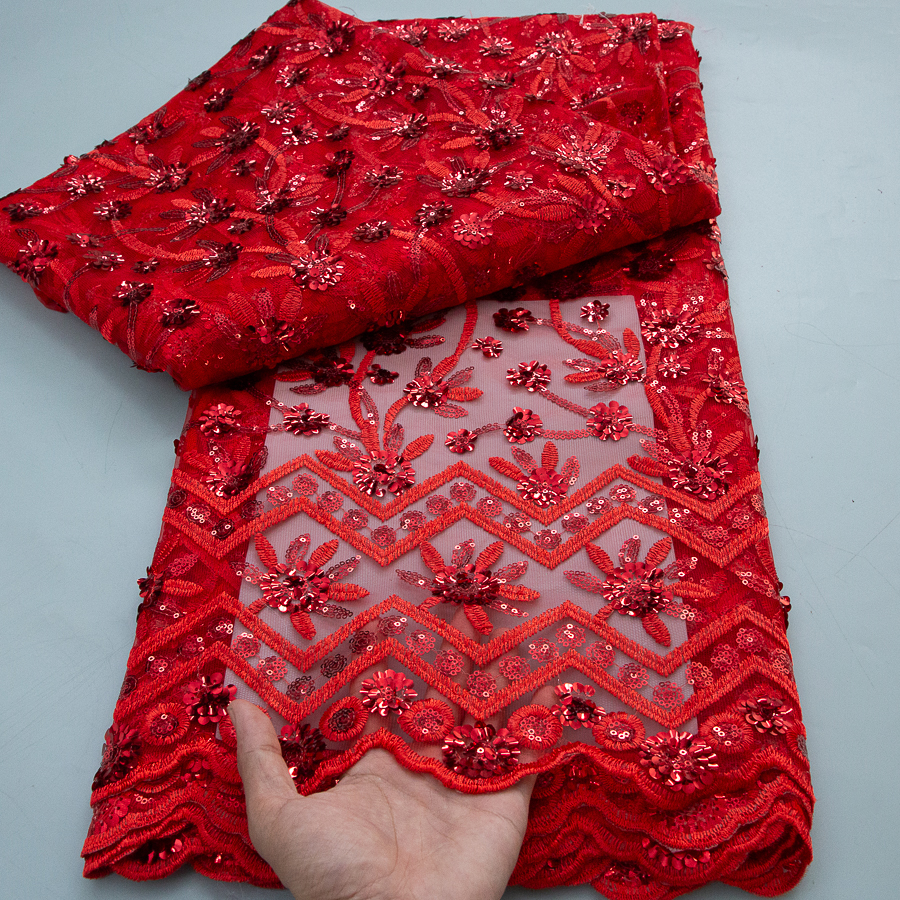 2026 French Sequins Lace Fabri - Glitter Tablecloth ulasan dan harga