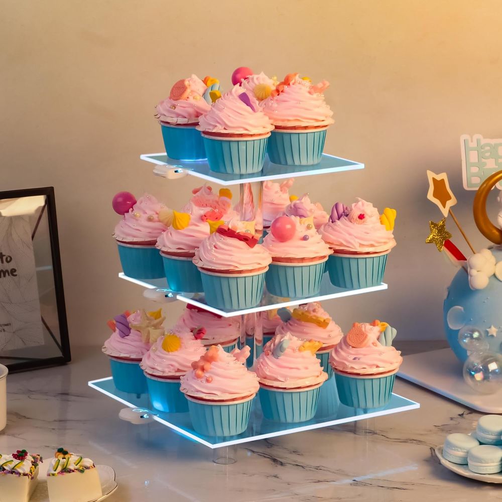 3-Tier Acrylic Cupcake Tower w - Cupcake Stand Tier ulasan dan harga