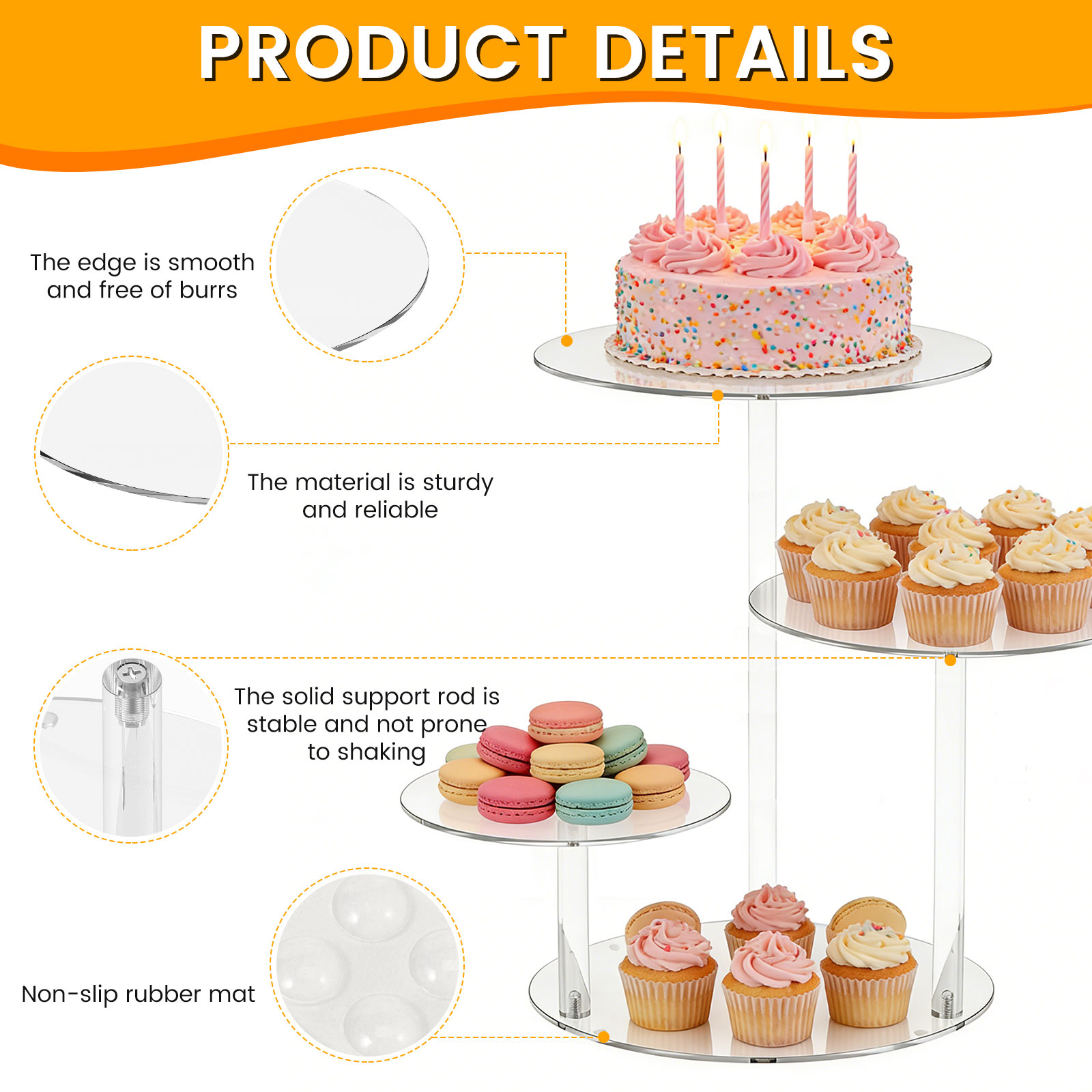 4 Tier Cake Stand Acrylic Tran - Cupcake Stand Tier ulasan dan harga