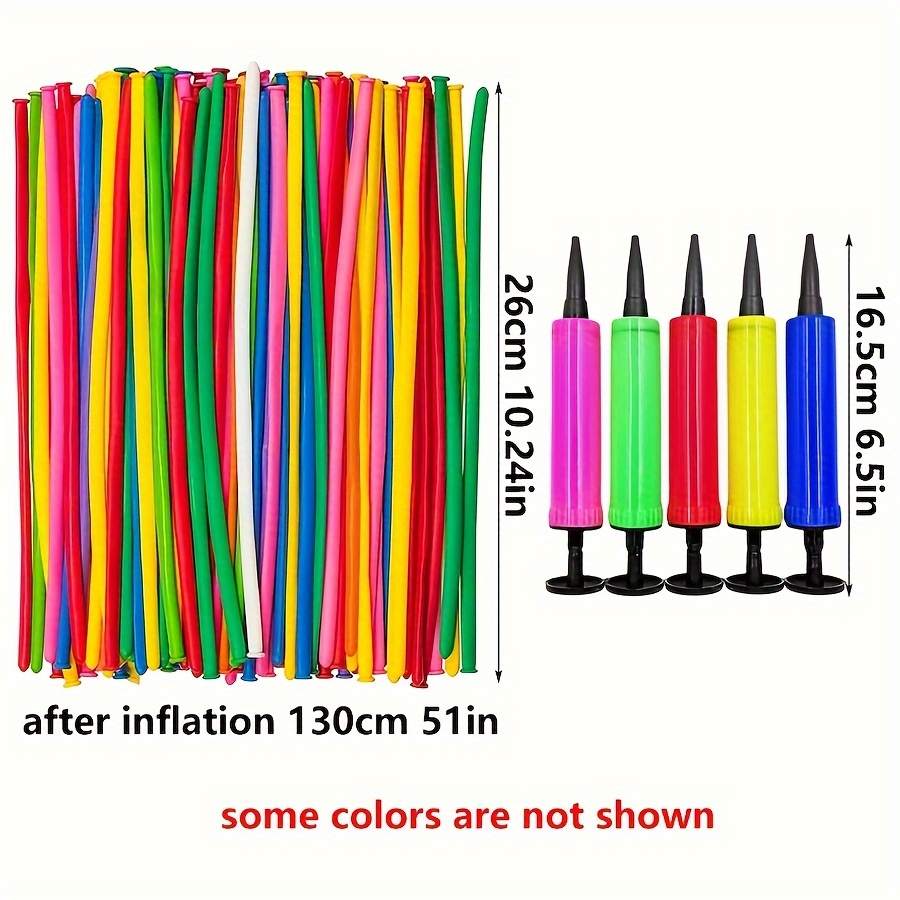 50/100pcs Colorful Long Latex  - Balloon Pump Hand ulasan dan harga