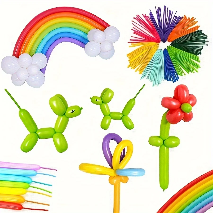 50/100pcs Colorful Long Latex  - Balloon Pump Hand ulasan dan harga