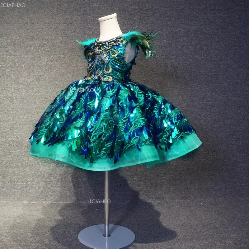 Kids Girls Green Sequin Short  - Glitter Tablecloth ulasan dan harga