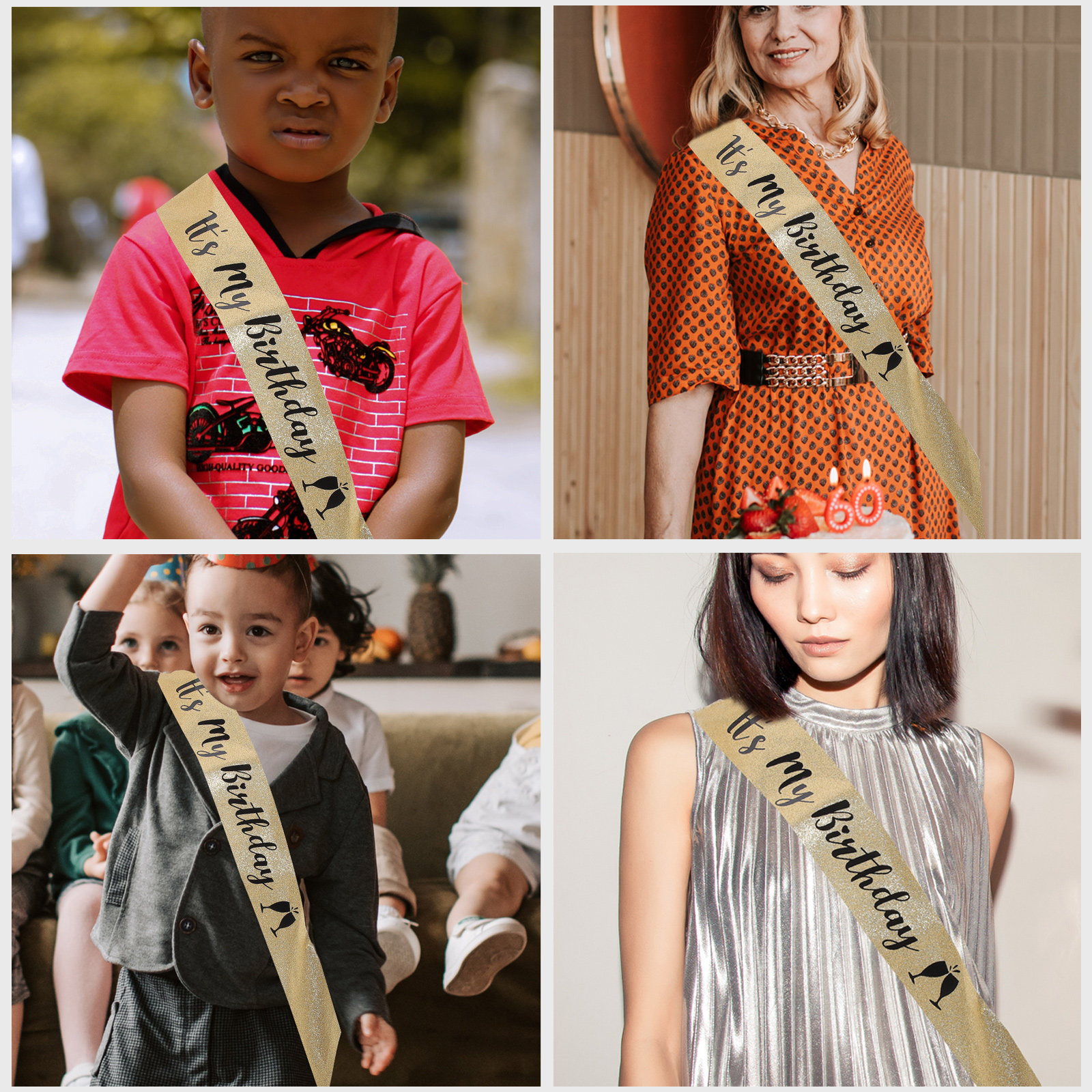1Pcs Birthday Party Sash Glitt - Birthday Sash Glitter ulasan dan harga