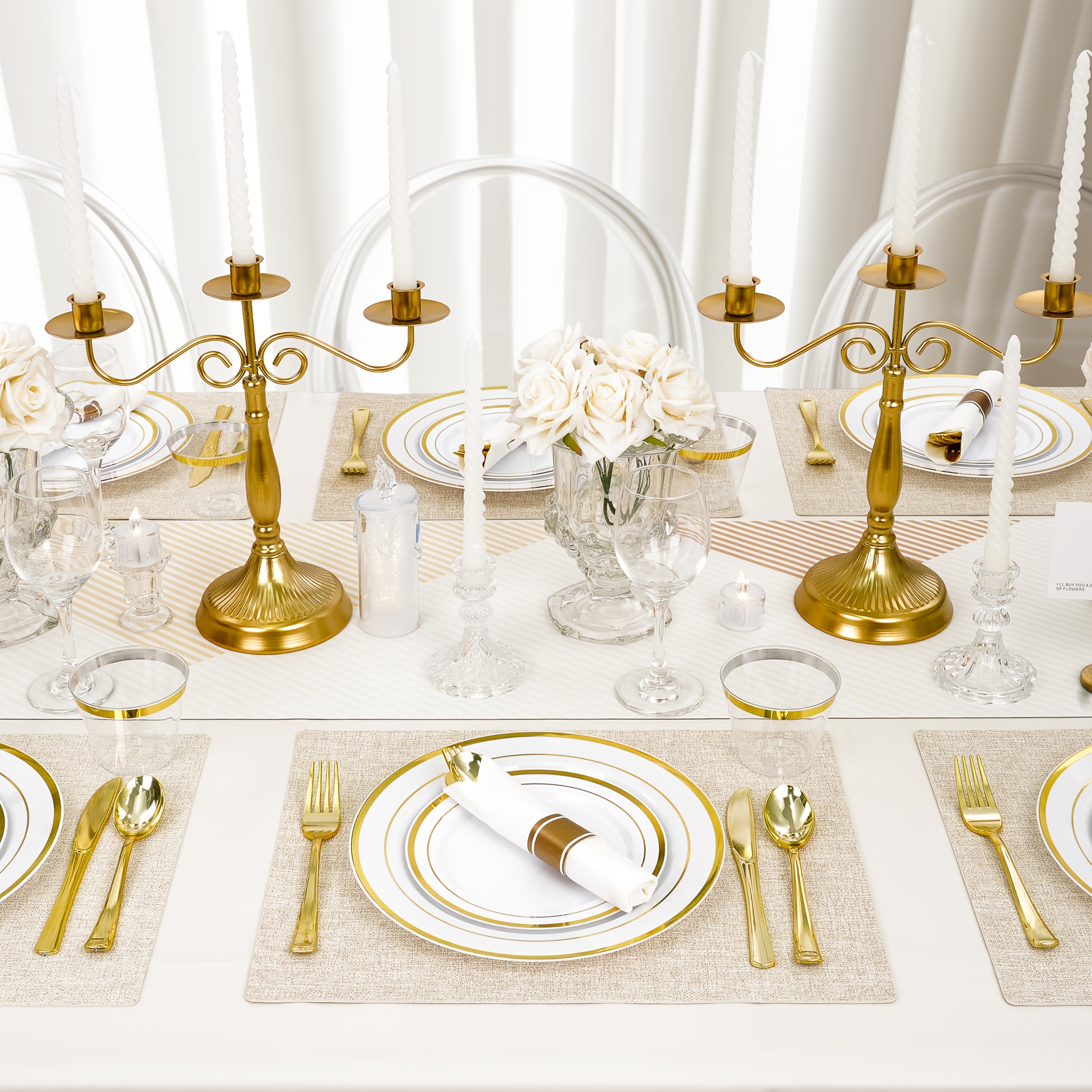 700-Piece Elegant Golden-Trimm - Napkin Folding Set ulasan dan harga