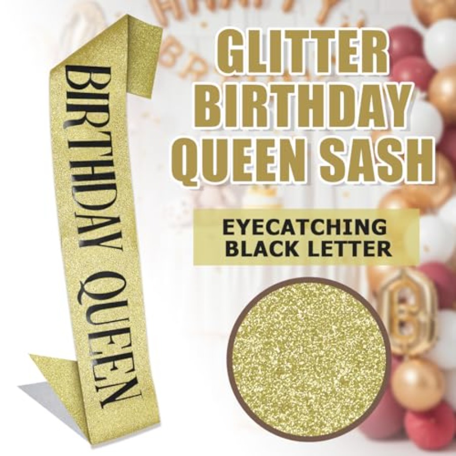 Birthday Queen Sash Glitter Go - Birthday Sash Glitter ulasan dan harga