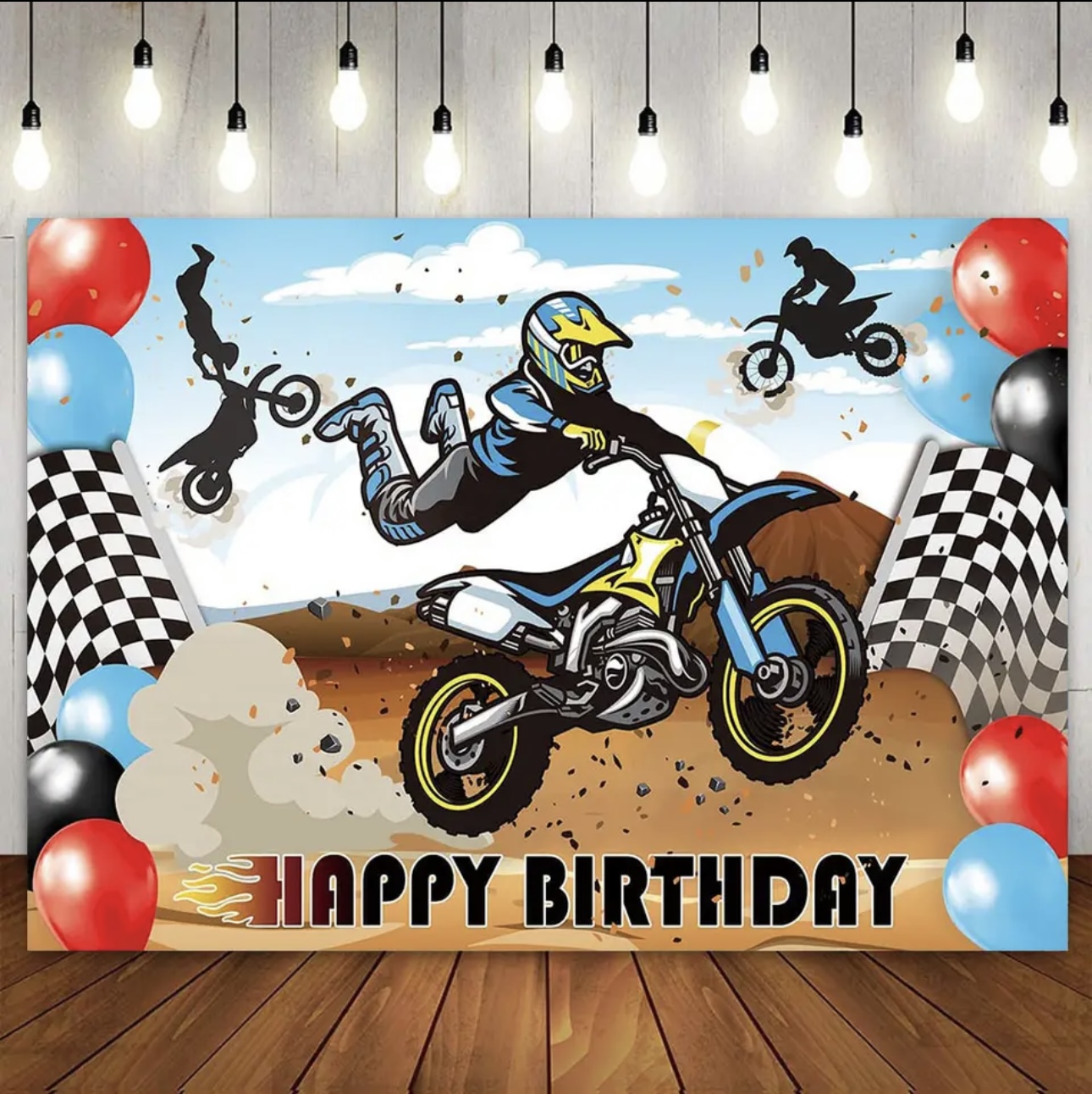 Motocross Racing Theme Backdro - Dessert Table Backdrop ulasan dan harga