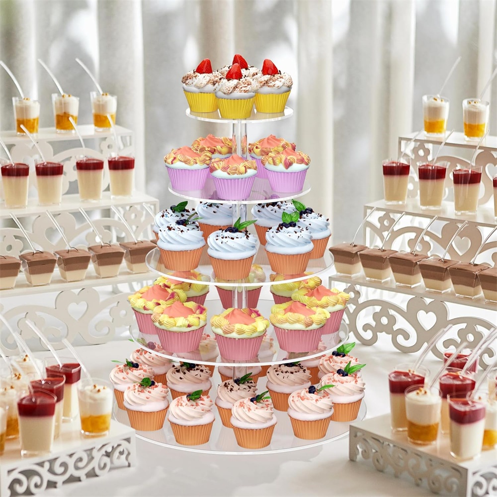 1pack 3/4/5 Tier Acrylic Round - Cupcake Stand Tier ulasan dan harga