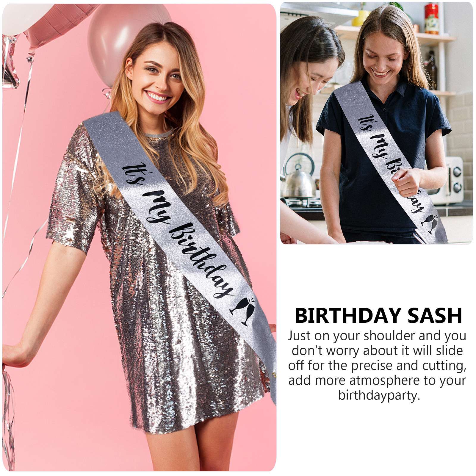 1Pcs Glitter Cloth Birthday Pa - Birthday Sash Glitter ulasan dan harga