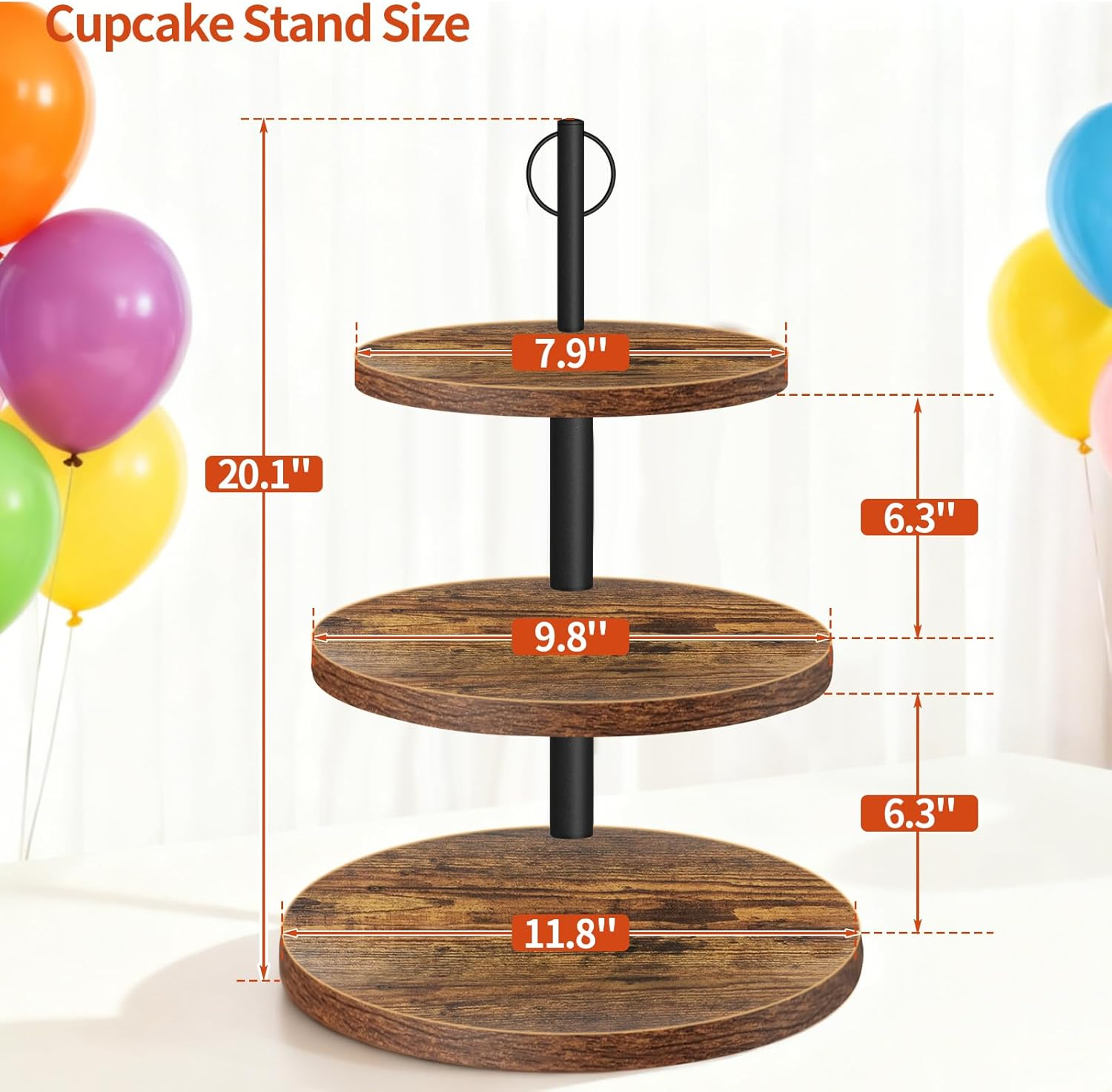 3-Tier Rustic Wood Cupcake Sta - Cupcake Stand Tier ulasan dan harga