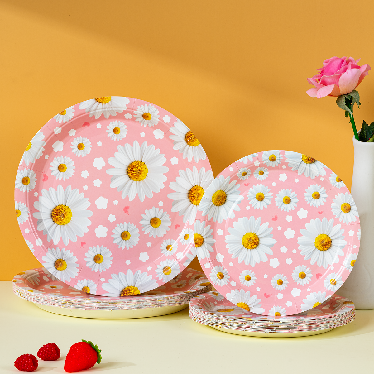 Pink Daisy Print Disposable Pa - Supply Event ulasan dan harga