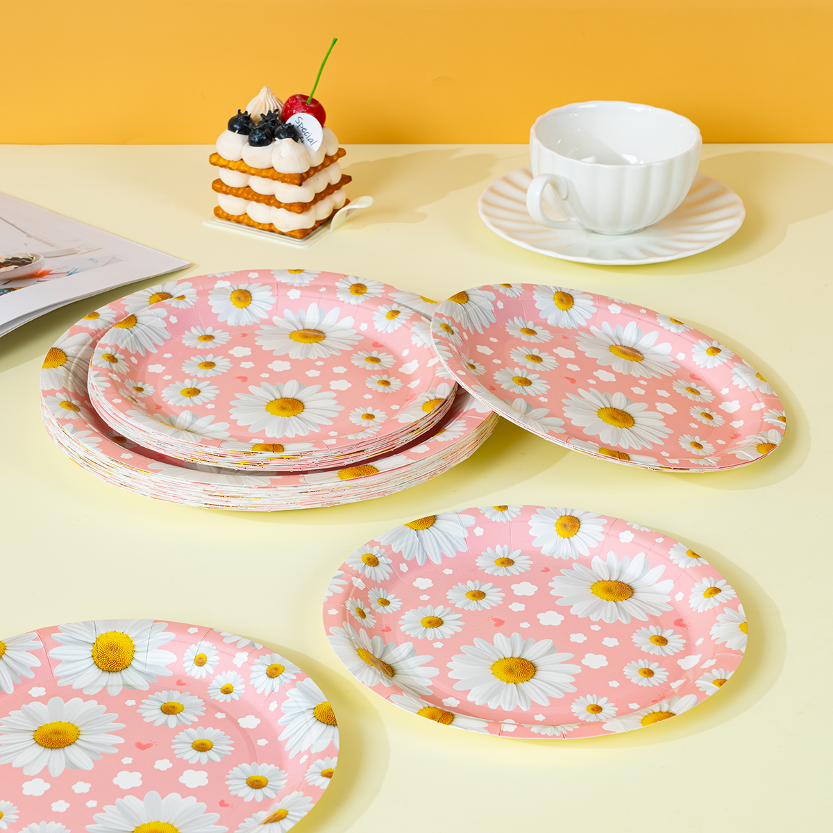 Pink Daisy Print Disposable Pa - Supply Event ulasan dan harga