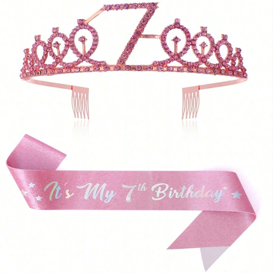 Glitter Birthday Crown Sash Wo - Birthday Sash Glitter ulasan dan harga