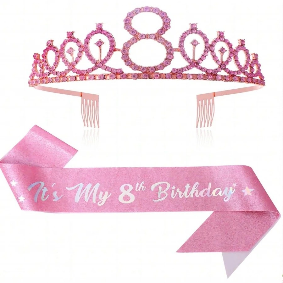 Glitter Birthday Crown Sash Wo - Birthday Sash Glitter ulasan dan harga