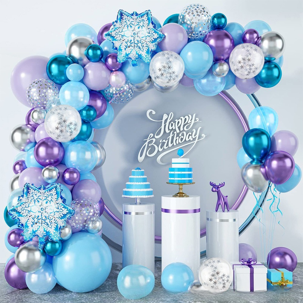 Winter Wonderland Snowflake Ba - Balloon Arch Kit ulasan dan harga