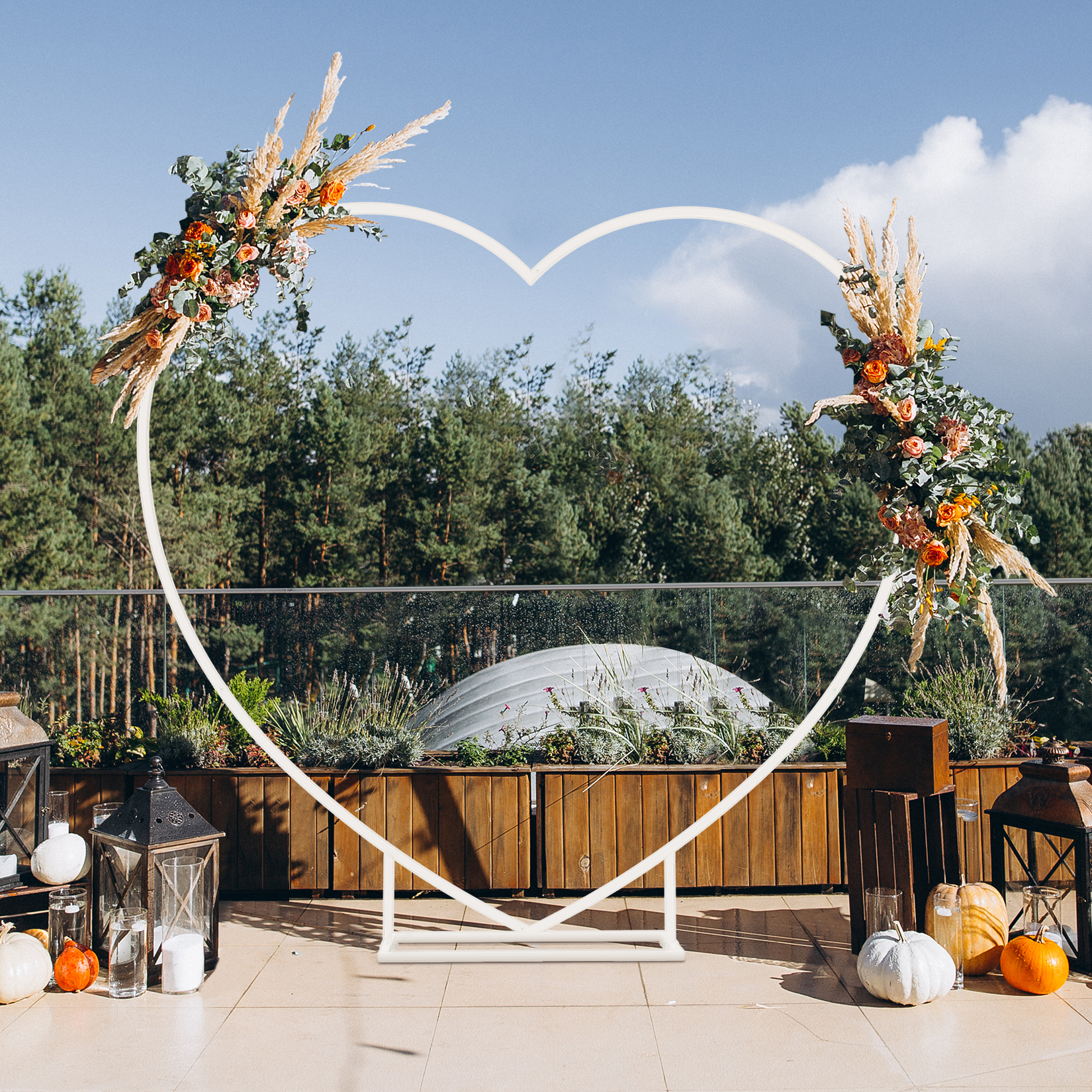 Heart Shaped White Metal Ballo - Balloon Arch Kit ulasan dan harga