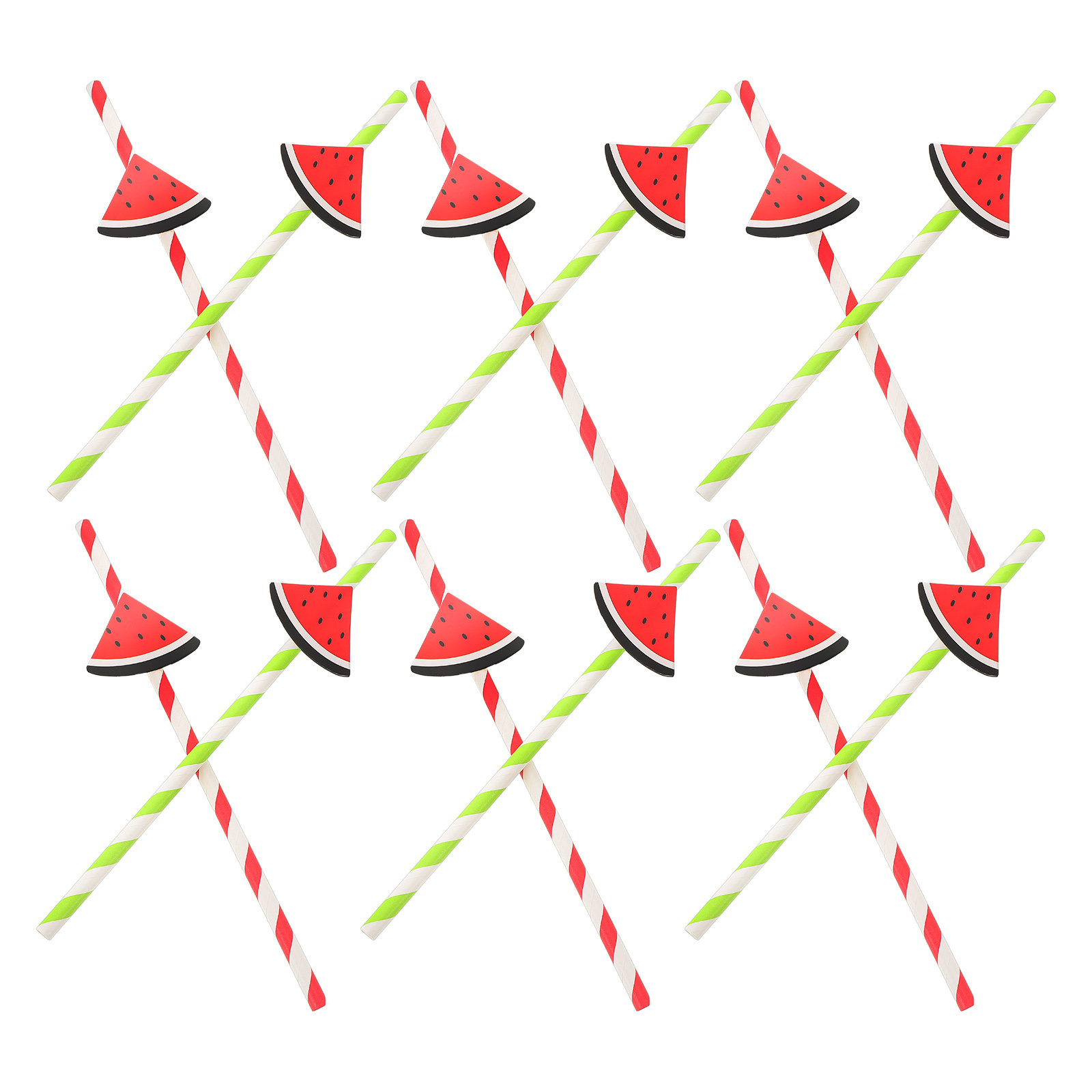 40Pcs Watermelon Disposable Pa - Paper Straw Color ulasan dan harga