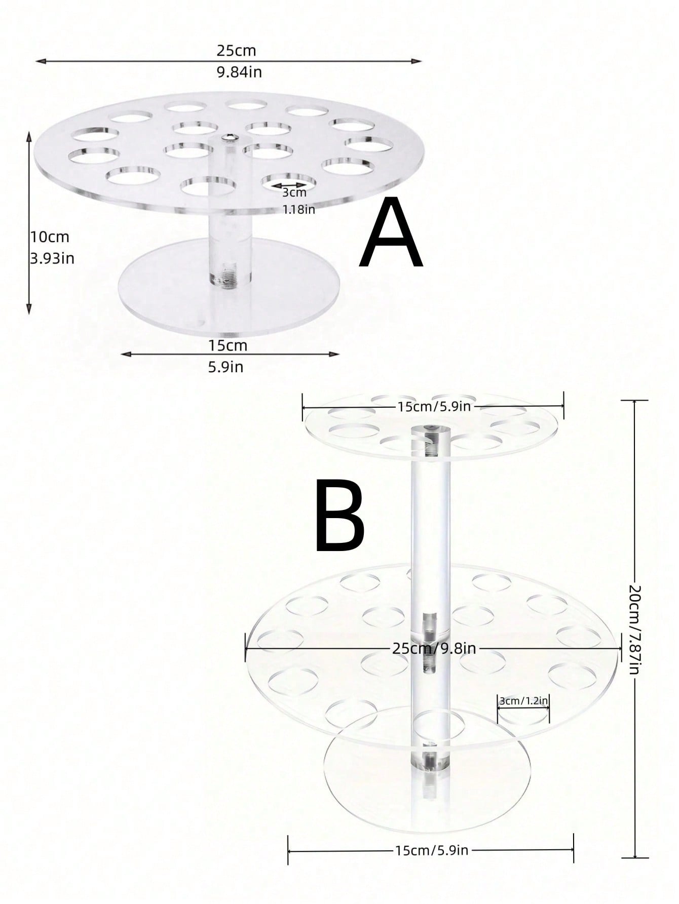 1 pc 16 hole acrylic transpare - Cupcake Stand Tier ulasan dan harga