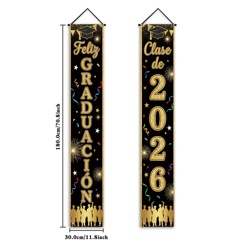 Feliz Graduacion Class of 2026 - Party Banner Gold ulasan dan harga